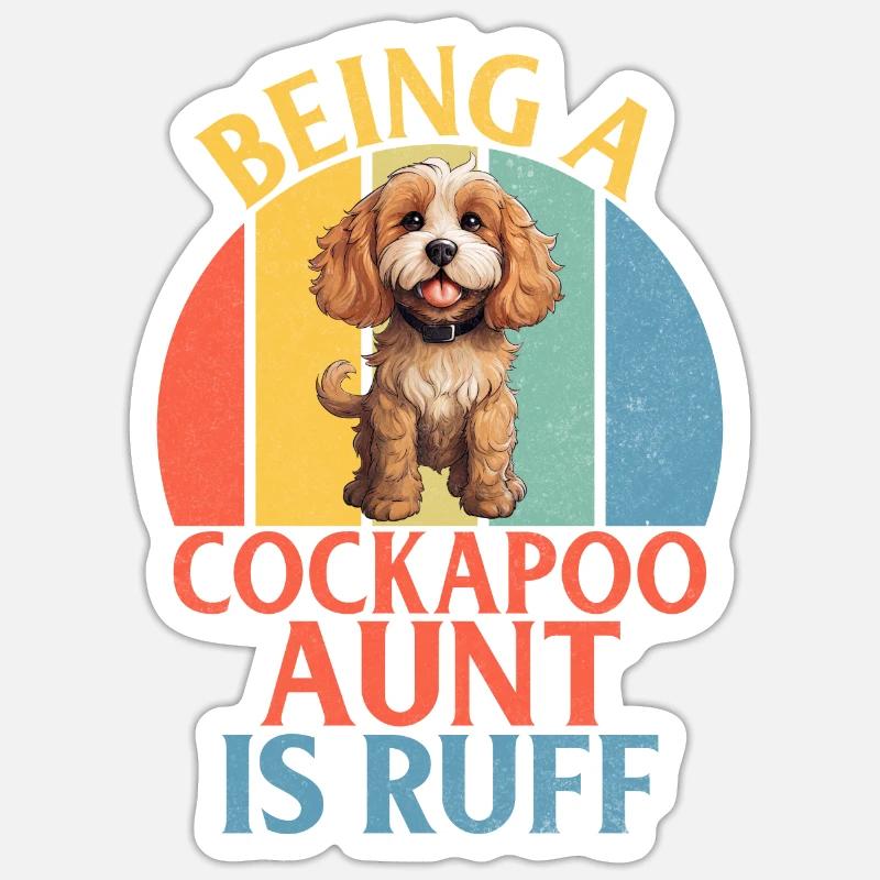 Cockapoo Gifts - Sticker Größe S (10 x 10 cm) - Mattweiß