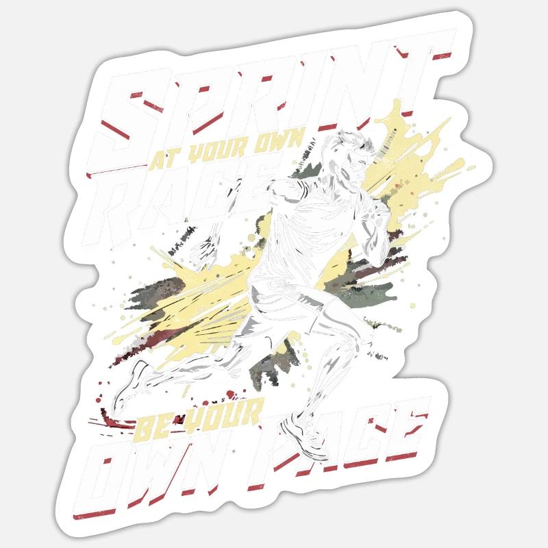 Sprint Athlétisme Sprint - Sticker taille S (10 x 10 cm) - blanc mat