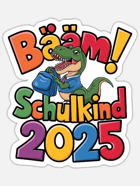 Schulkind 2025 Einschulung Schulanfang - Sticker Größe S (10 x 10 cm) - Mattweiß