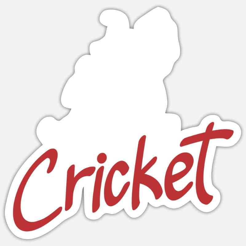 Cricket Player Graphical Illustration - Sticker size S (10 x 10 cm) - white matte
