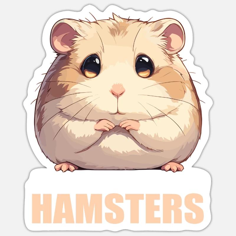 Hamster - Sticker taille S (10 x 10 cm) - blanc mat
