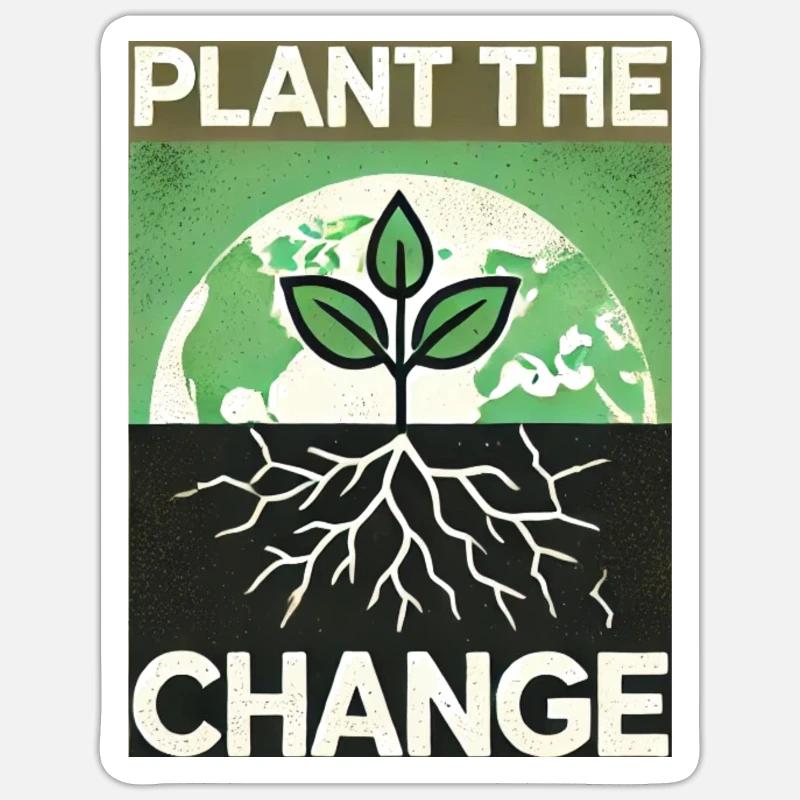Planter le changement – Conception durable Sticker taille S (10 x 10 cm)