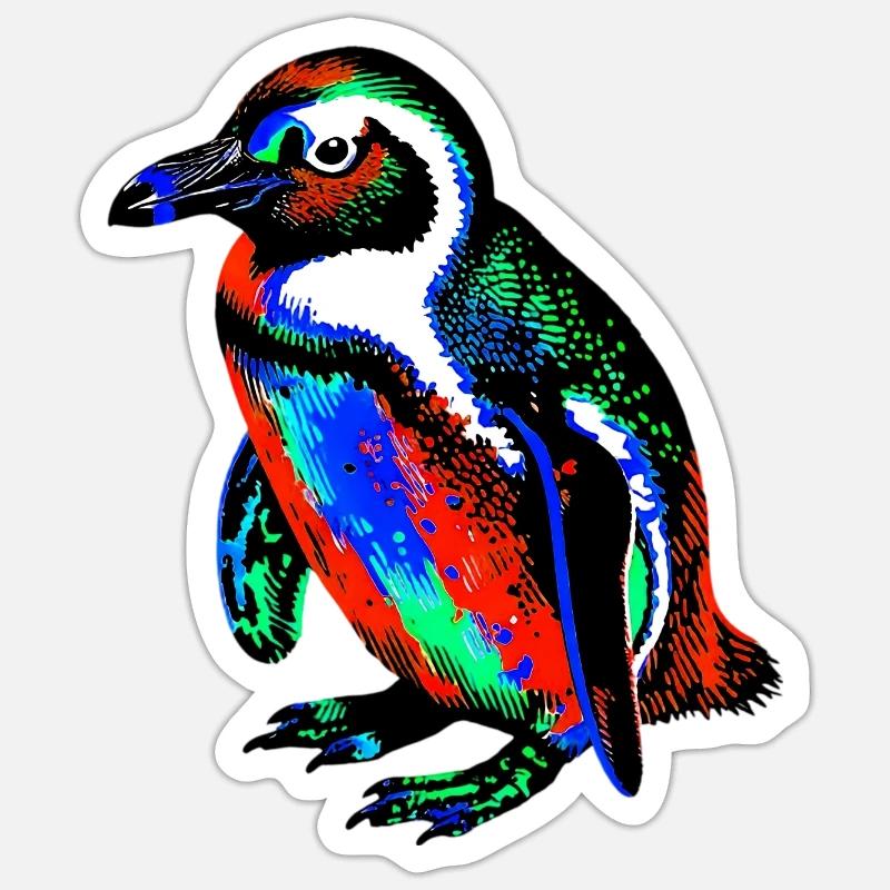 Pingouin - Sticker taille S (10 x 10 cm) - blanc mat