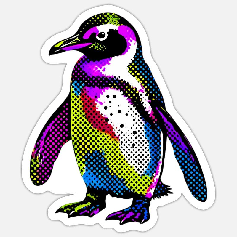 Pingouin - Sticker taille S (10 x 10 cm) - blanc mat