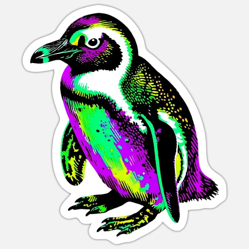 Pingouin - Sticker taille S (10 x 10 cm) - blanc mat