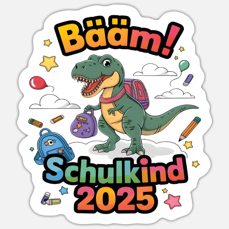 Schulkind 2025 Einschulung Schulanfang - Sticker Größe S (10 x 10 cm) - Mattweiß