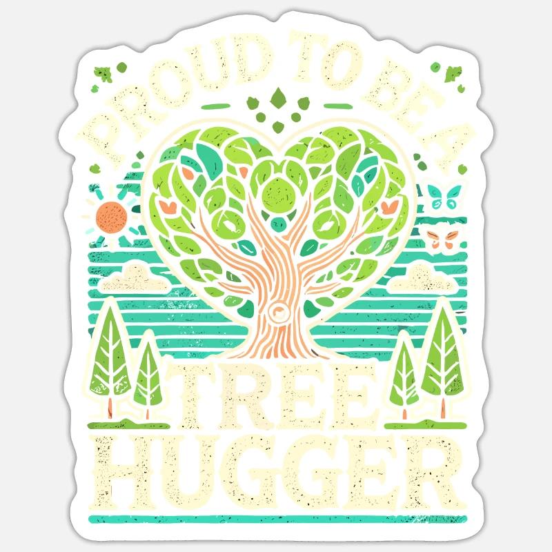 Stolz, ein Baumumarmer zu sein - Sticker Größe S (10 x 10 cm) - Mattweiß