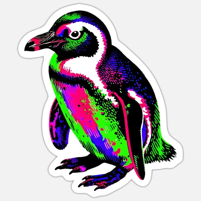 Pinguin - Sticker Größe S (10 x 10 cm) - Mattweiß