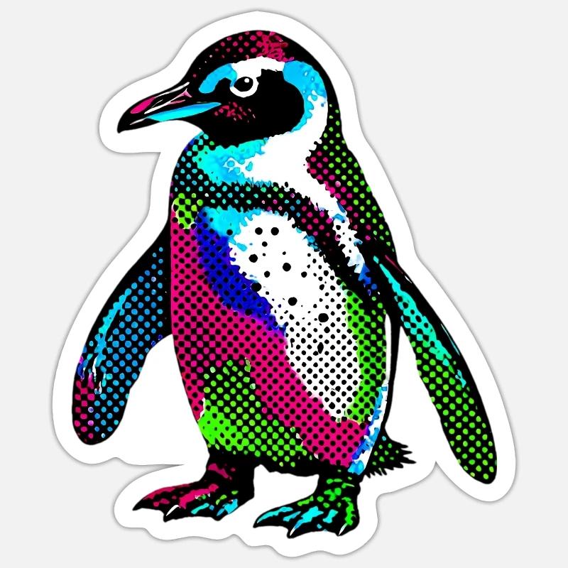 Pingouin - Sticker taille S (10 x 10 cm) - blanc mat