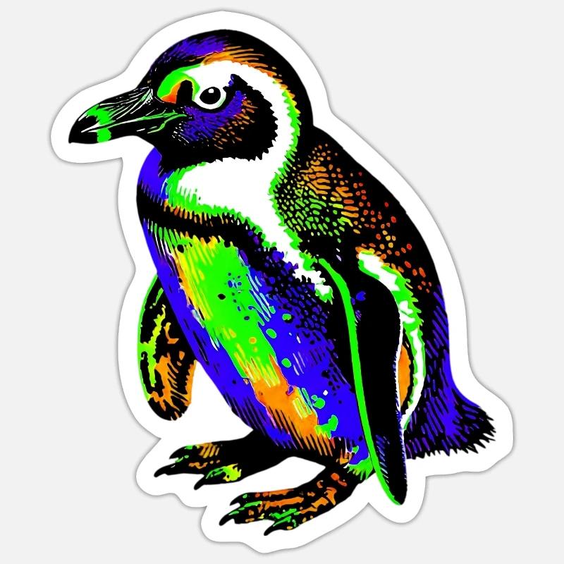 Pingouin - Sticker taille S (10 x 10 cm) - blanc mat