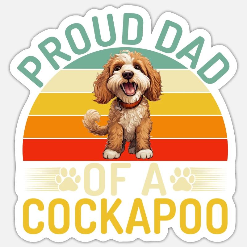 Cadeaux Cockapoo - Sticker taille S (10 x 10 cm) - blanc mat