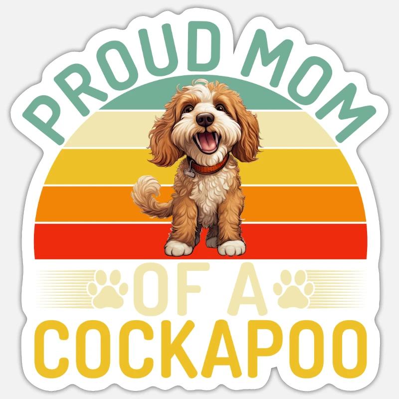 Cockapoo Gifts - Sticker Größe S (10 x 10 cm) - Mattweiß