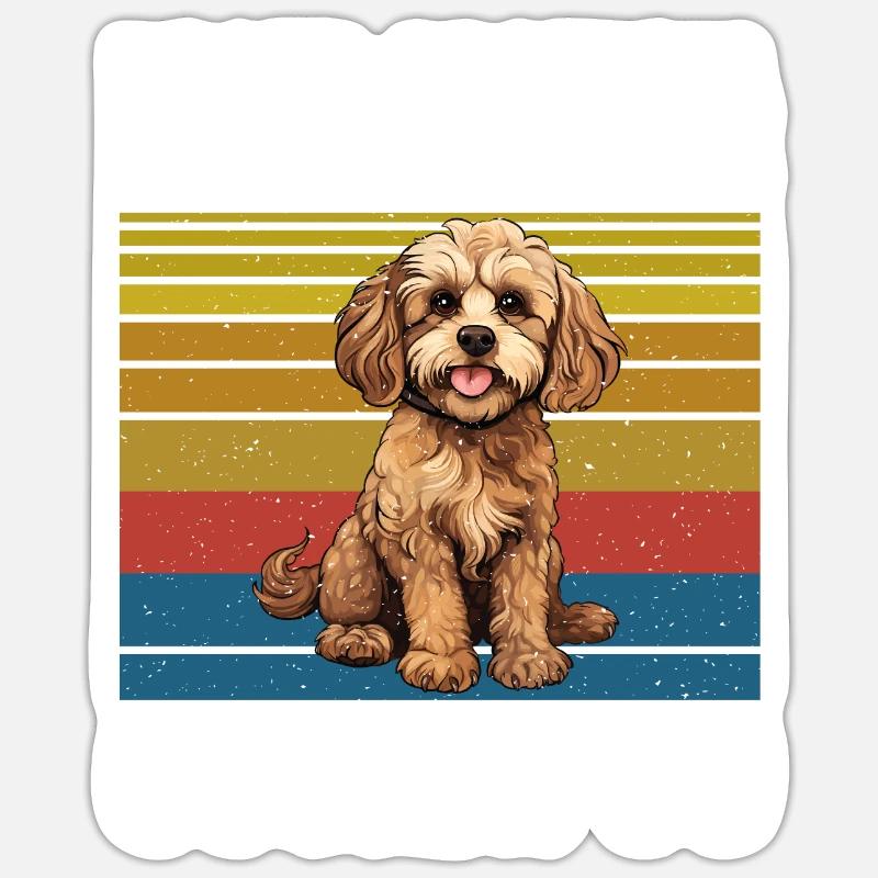 Cockapoo Gifts - Sticker Größe S (10 x 10 cm) - Mattweiß