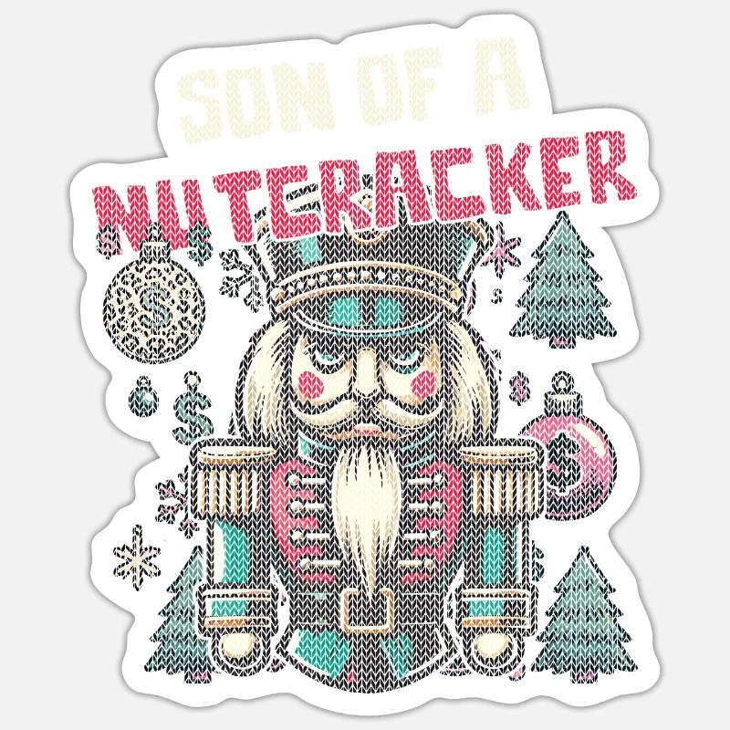Nutcracker Christmas Funny - Sticker size S (10 x 10 cm) - white matte