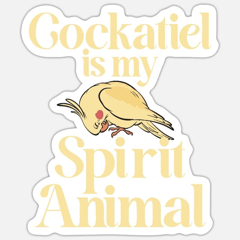 Cadeaux de calopsitte - Sticker taille S (10 x 10 cm) - blanc mat