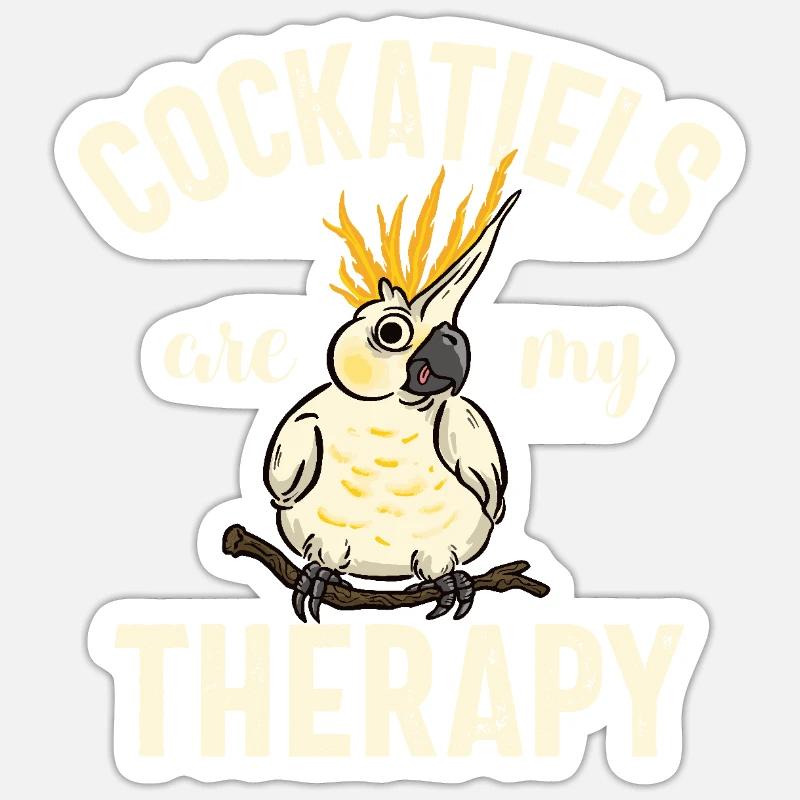 Cadeaux de calopsitte - Sticker taille S (10 x 10 cm) - blanc mat