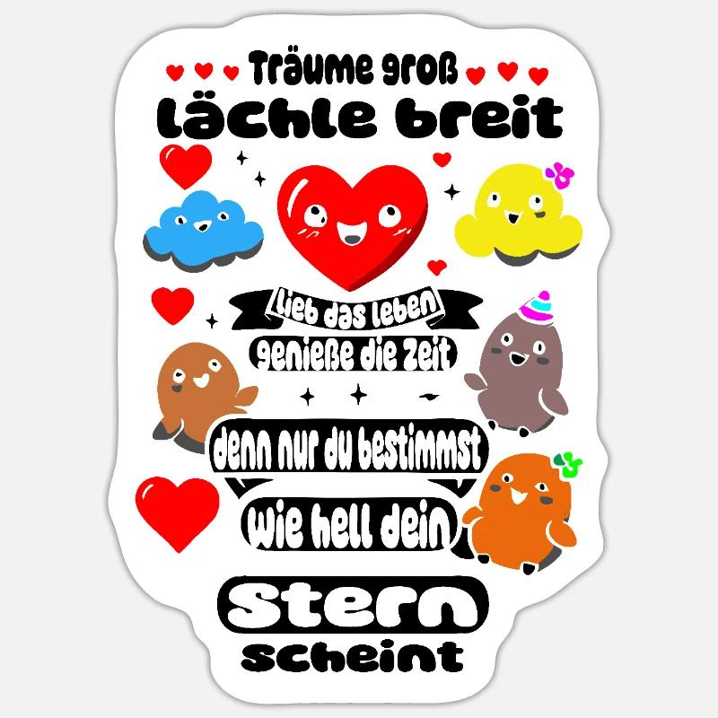 Träume groß – Lächle breit Sticker Größe S (10 x 10 cm)