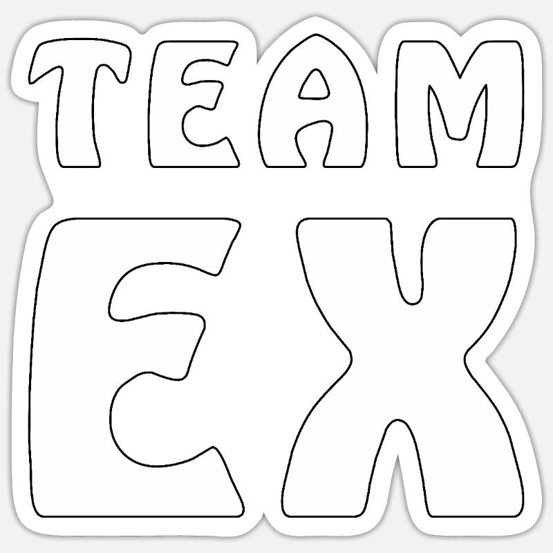 TEAM EX - Sticker size S (10 x 10 cm) - white matte