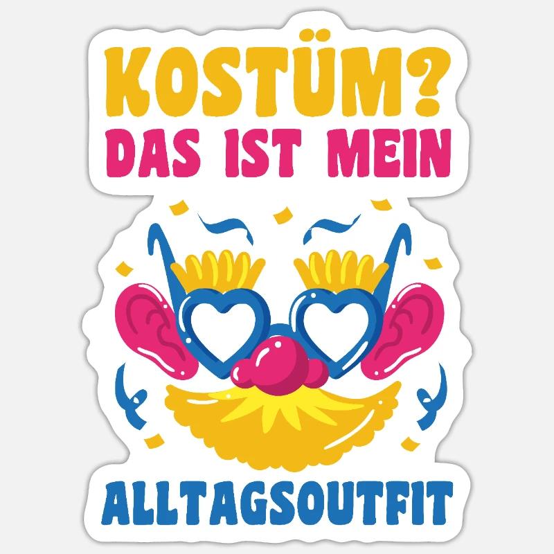 Costume de carnaval Carnaval - Sticker taille S (10 x 10 cm) - blanc mat