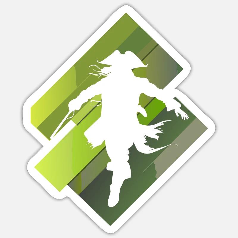 Piraterie - Sticker taille S (10 x 10 cm) - blanc mat
