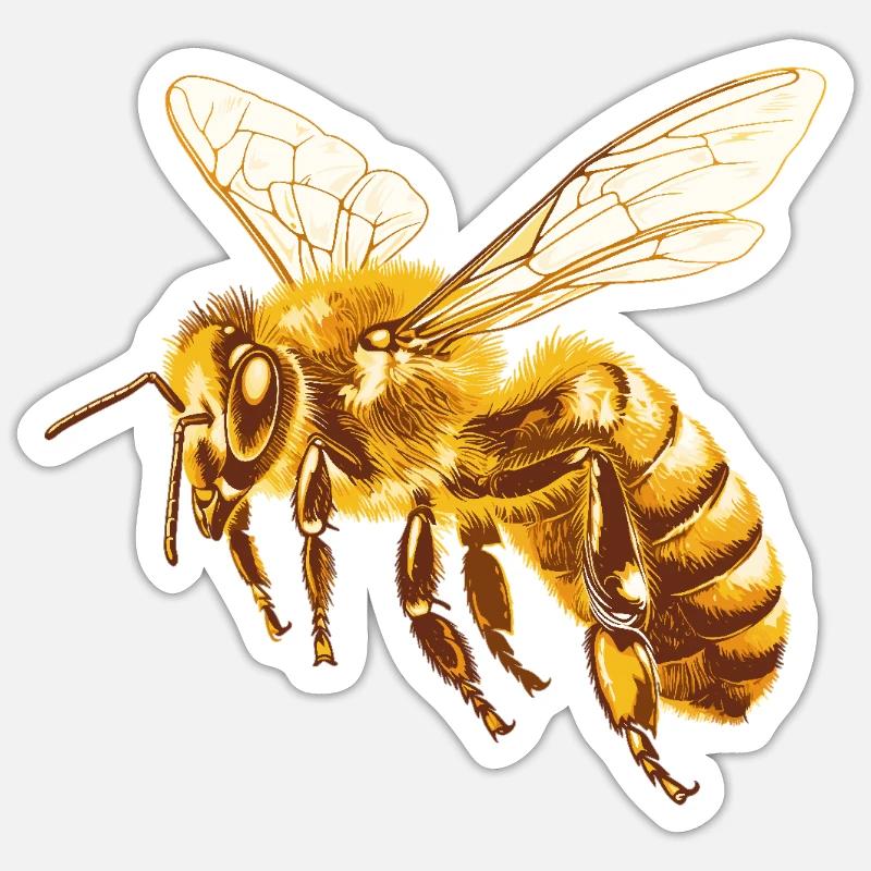 Bees Bee - Sticker size S (10 x 10 cm) - white matte