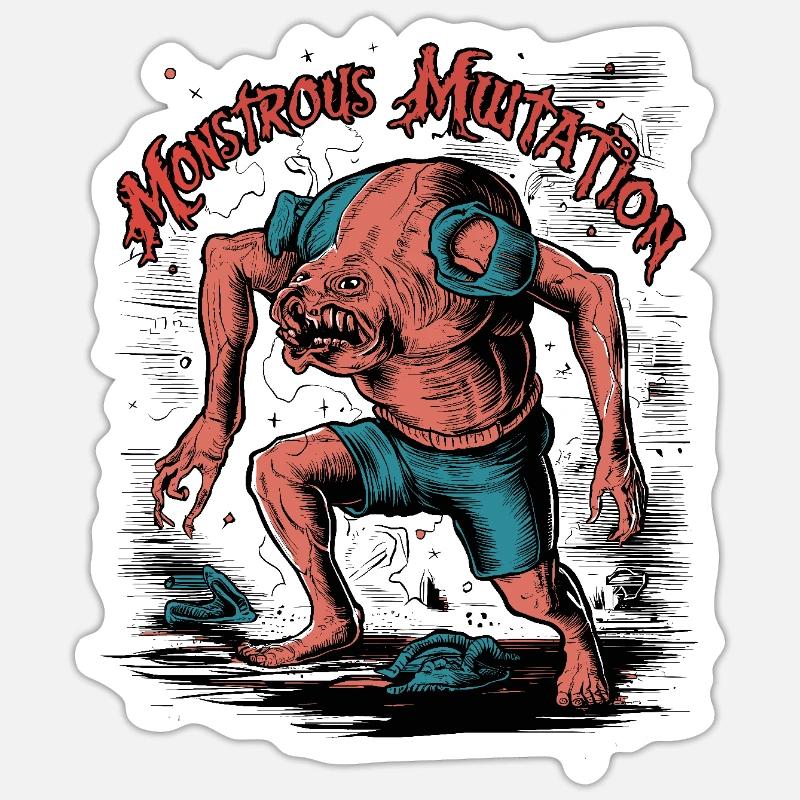 Monströs - Sticker Größe S (10 x 10 cm) - Mattweiß