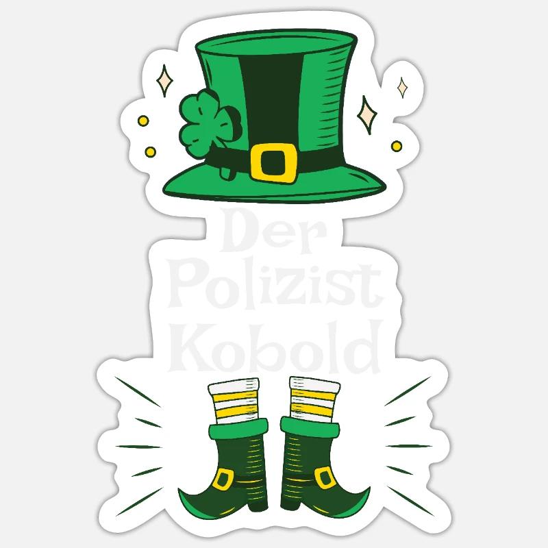 Leprechaun Hat for Security Guards for St Patricks Sticker size S (10 x 10 cm)