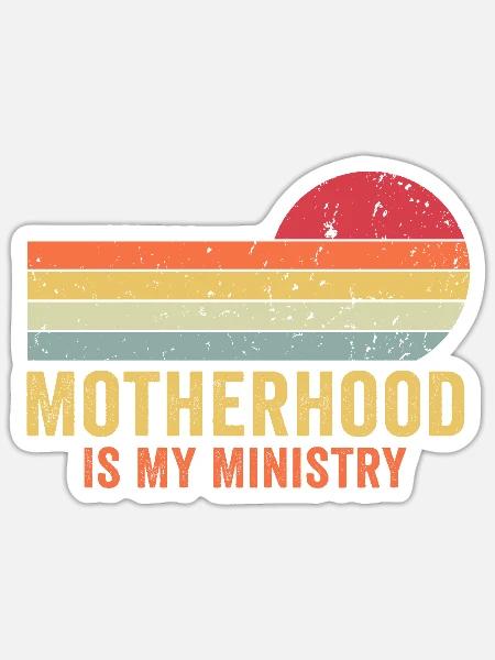 Mutterschaft ist mein Dienst - Sticker Größe S (10 x 10 cm) - Mattweiß