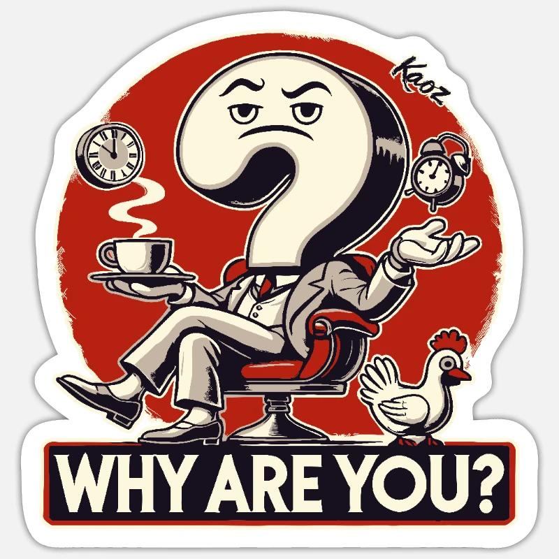 Warum existierst Du? Fragezeichen - Sticker Größe S (10 x 10 cm) - Mattweiß