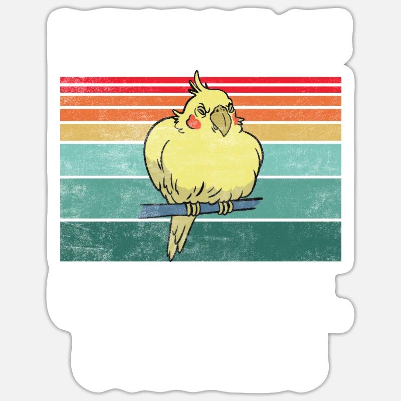 Cadeaux de calopsitte - Sticker taille S (10 x 10 cm) - blanc mat