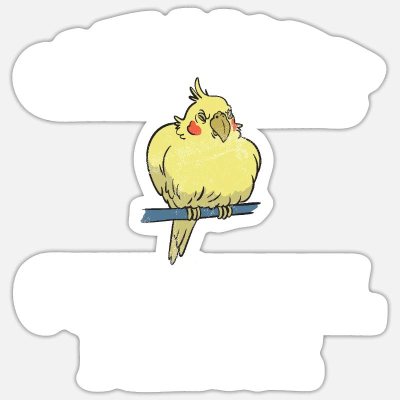 Cadeaux de calopsitte - Sticker taille S (10 x 10 cm) - blanc mat