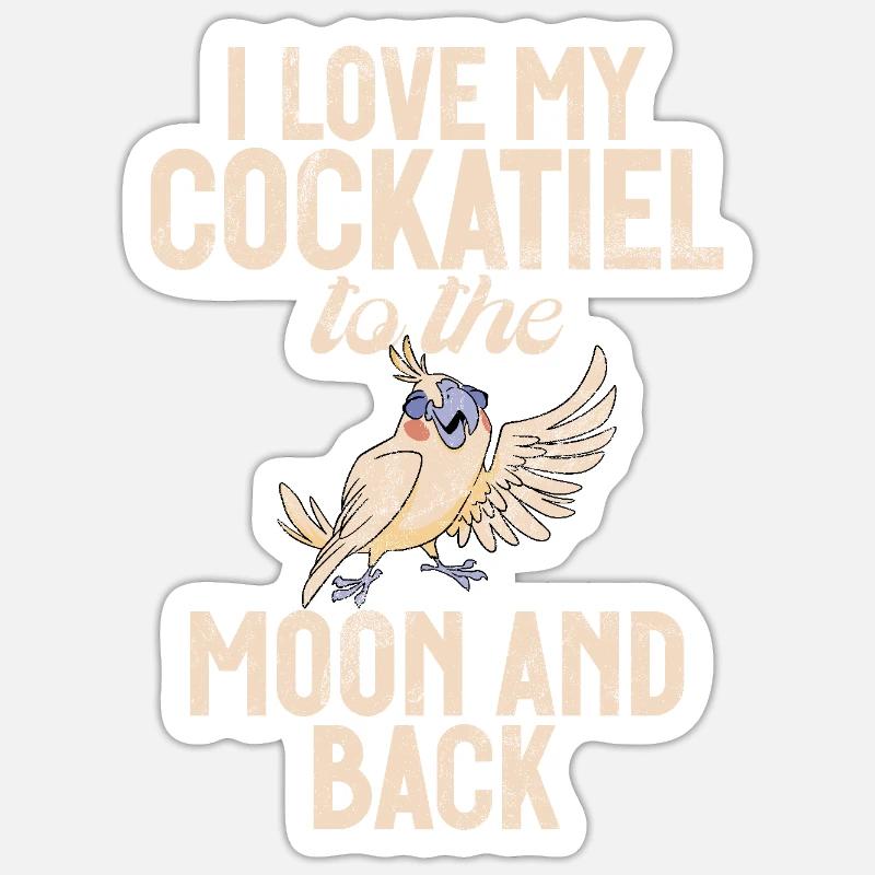 Cadeaux de calopsitte - Sticker taille S (10 x 10 cm) - blanc mat