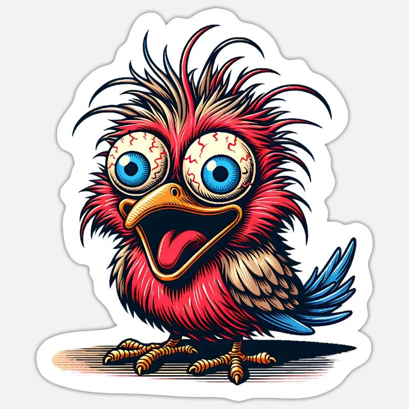 Vogel - Sticker Größe S (10 x 10 cm) - Mattweiß