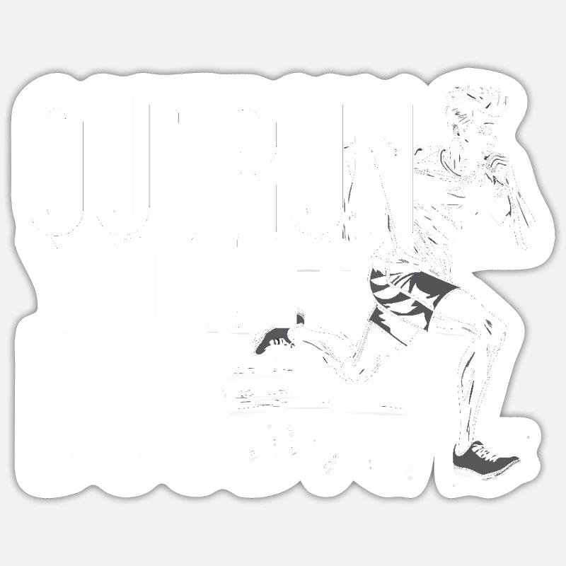 Sprint Athletics Dépassez vos doutes - Sticker taille S (10 x 10 cm) - blanc mat