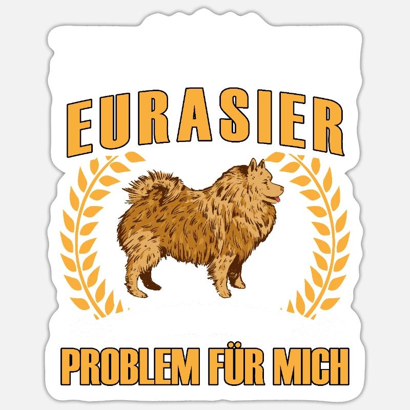 Odeur d’Eurasier Spitz Eurasien - Sticker taille S (10 x 10 cm) - blanc mat