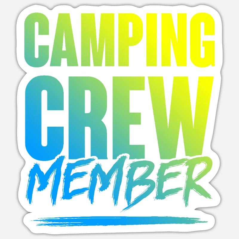 Équipe de camping - Sticker taille S (10 x 10 cm) - blanc mat