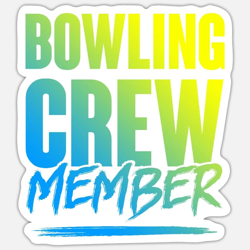 Bowling Crew - Sticker Größe S (10 x 10 cm) - Mattweiß