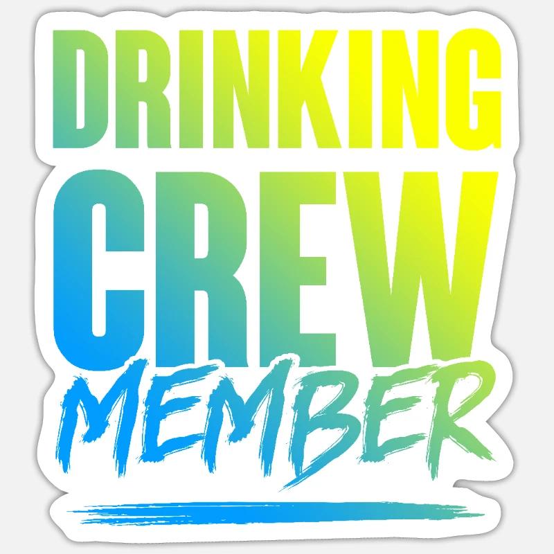 Drinking Crew - Sticker size S (10 x 10 cm) - white matte