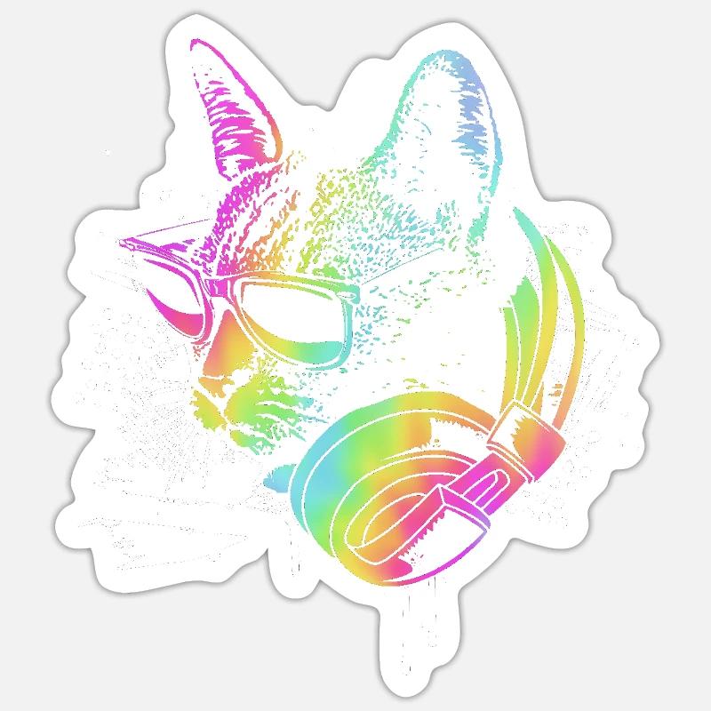 Rave Raver Musique techno Techno basse Table de mixage Sticker taille S (10 x 10 cm)