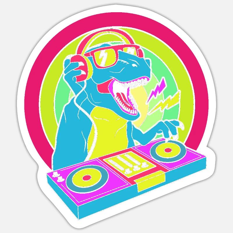 Rave Raver Musique techno Techno basse Table de mixage Sticker taille S (10 x 10 cm)
