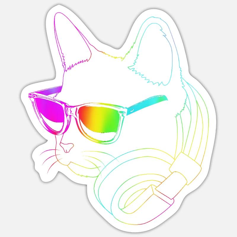 Rave Raver Musique techno Techno basse Table de mixage Sticker taille S (10 x 10 cm)