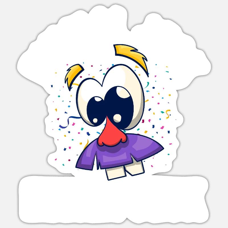 Costume de carnaval Carnaval - Sticker taille S (10 x 10 cm) - blanc mat