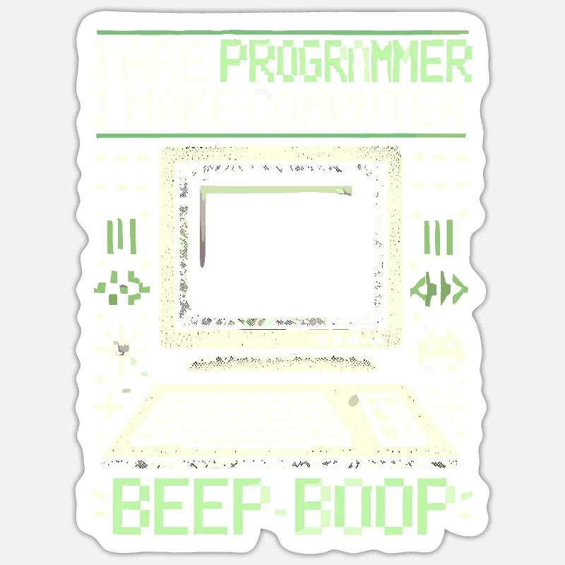 Ich bin Programmierer Ich mache Computer Piep Boop Sticker Größe S (10 x 10 cm)
