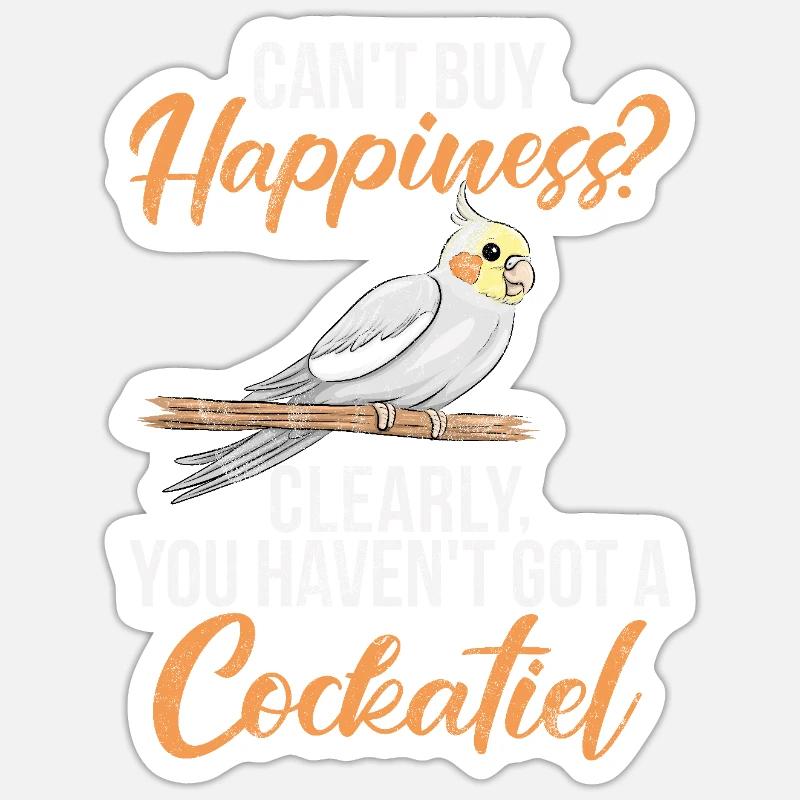Cadeaux de calopsitte - Sticker taille S (10 x 10 cm) - blanc mat