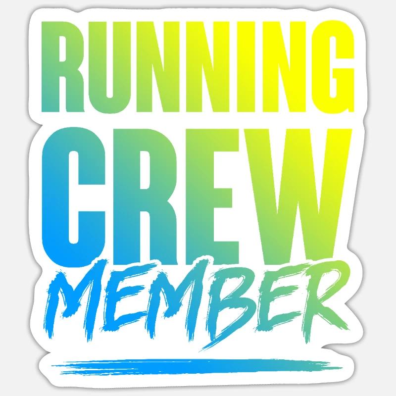 Running Crew - Sticker Größe S (10 x 10 cm) - Mattweiß