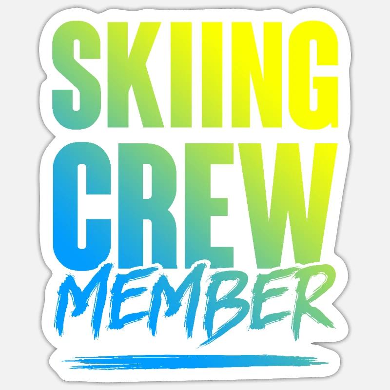 Skiing Crew - Sticker size S (10 x 10 cm) - white matte