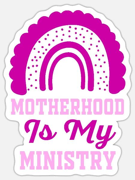 Mutterschaft ist mein Dienst - Sticker Größe S (10 x 10 cm) - Mattweiß