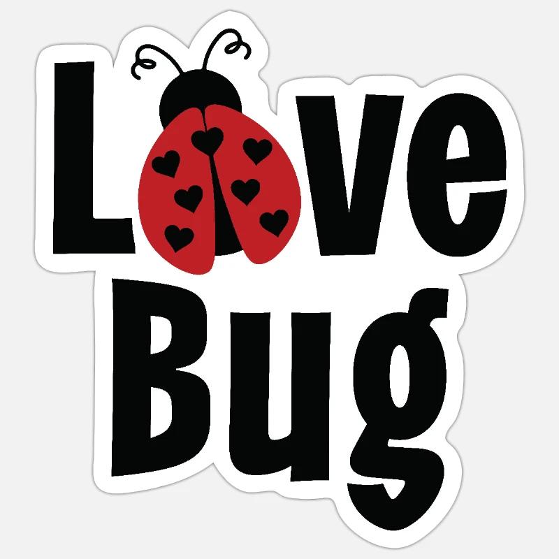 Bug d’amour - Sticker taille S (10 x 10 cm) - blanc mat
