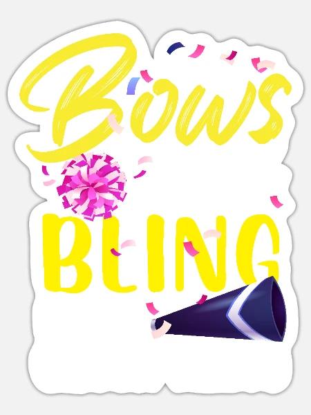 Bows And Bling It's A Cheer Thing Gymnastics - Sticker Größe S (10 x 10 cm) - Mattweiß