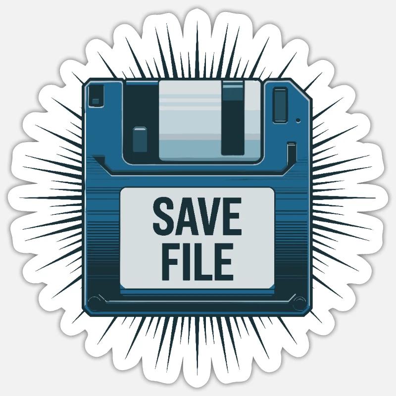 Save Disk Diskette 90s PC für einen Computer Sticker Größe S (10 x 10 cm)